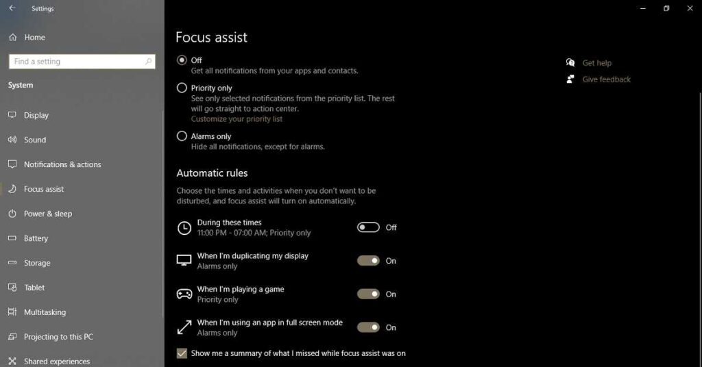 What is focus assist in windows 10 and how to enable it 