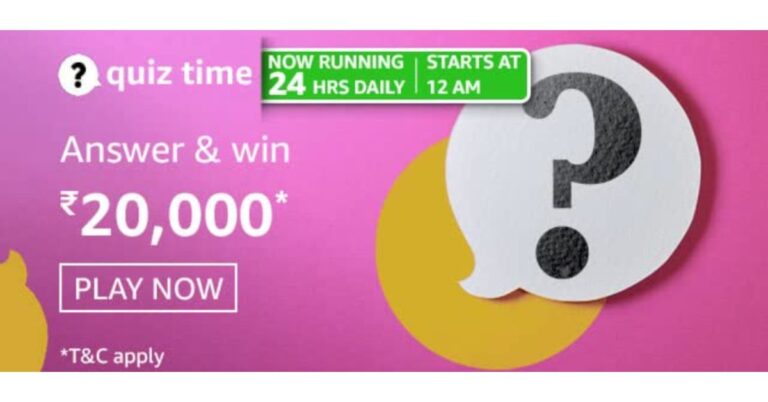 Amazon Quiz Answers Today 16 August 2022: Participate to win Rs 20,000