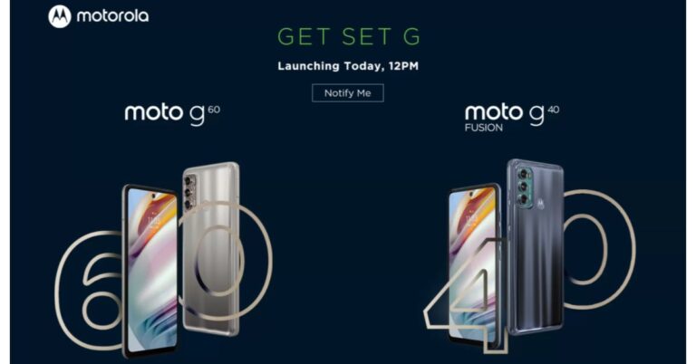 Motorola to launch Moto G60 and Moto G40 Fusion in India today