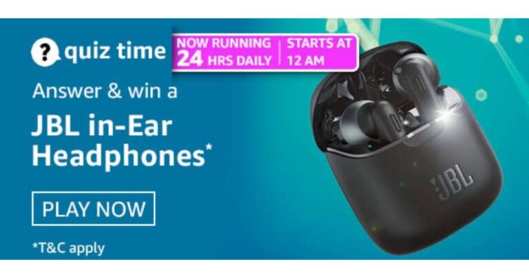 April 6 Amazon Quiz: Participate to win JBL In-Ear Headphones