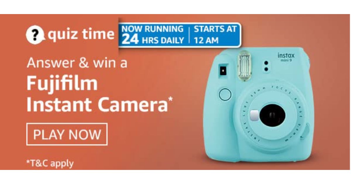 May 4 Amazon Quiz Today you can win Fujifilm Instant Camera