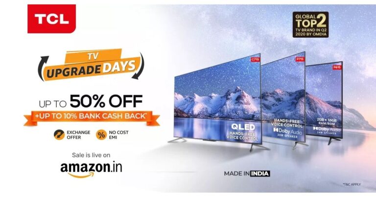 TCL offering discounts and offers on Smart TVs via TV Upgrades Day on Amazon