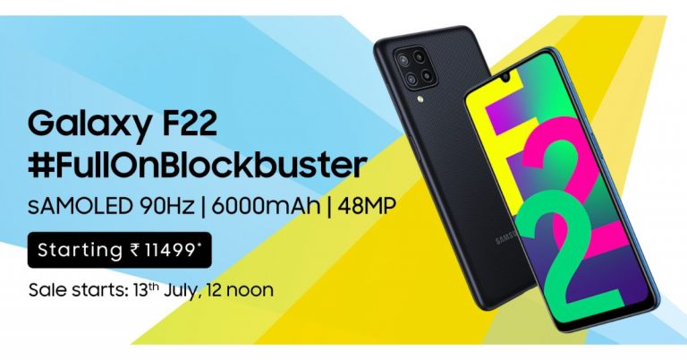 Samsung Galaxy F22 with 90Hz HD+ sAMOLED Display launched in India