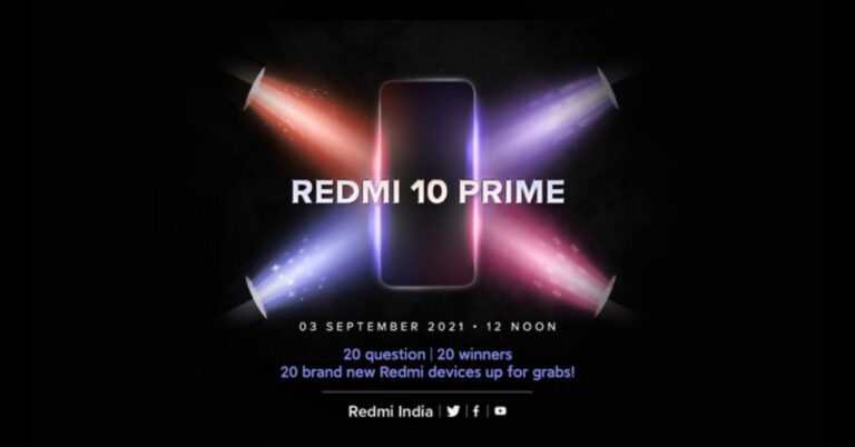 Redmi 10 Prime set to launch on September 3 in India, the company confirms