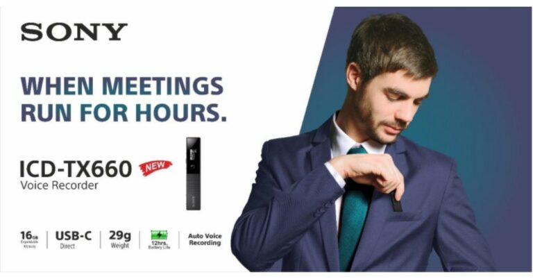 Sony ICD-TX660 digital voice recorder with 12 hours of battery life launched in India