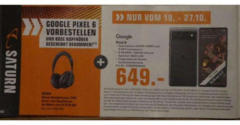 The Price and the specification of the Google Pixel 6 have been leaked by German retailer recently. The device is set to launch on October 19.