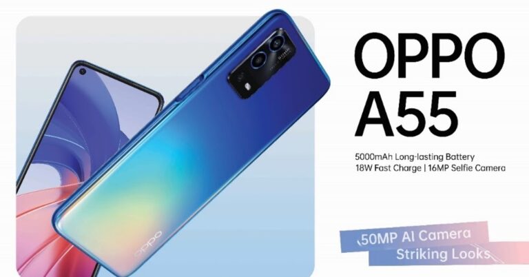 Oppo A55 with Helio G35 SoC and 50MP triple cameras launched in India