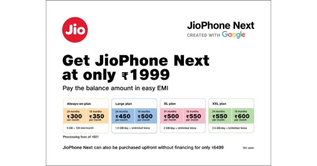 Jio Phone Next introduced, price and full specs revealed