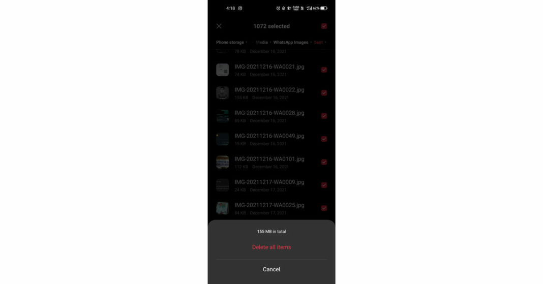 How to fix storage full issue on WhatsApp