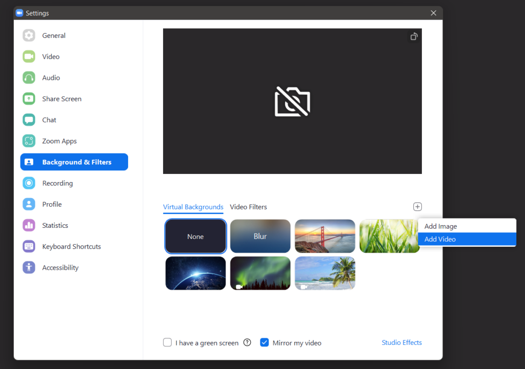 How to play a video in loop during a Zoom call to fake attend a meeting