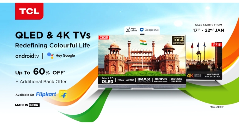 TCL to offer discounts and offers on a wide range of TVs during Flipkart Republic Day Sale