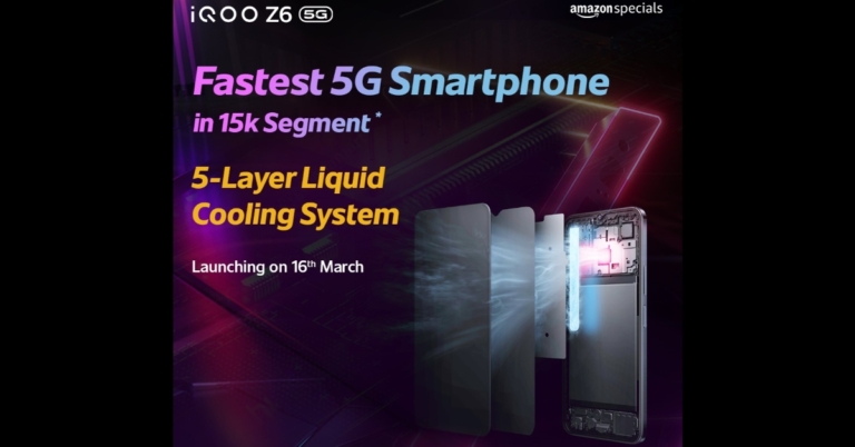 iQoo Z6 5G India launch to take place on March 16, gets listed on Amazon