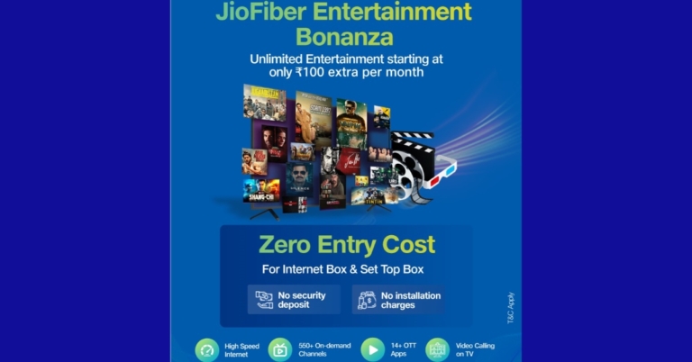 New JioFiber Entertainment Bonanza plans announced, to offer free setup and access to over 14 OTT apps