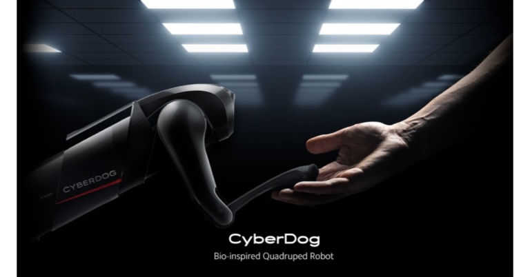 Xiaomi CyberDog, an open-source quadruped robot is on display in India