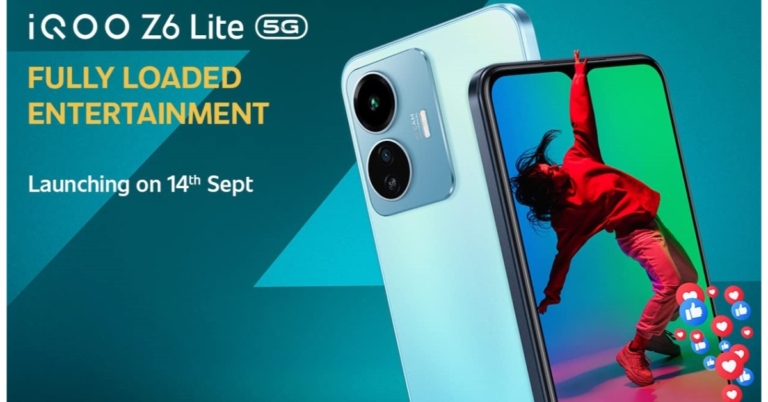 iQoo Z6 Lite 5G with Snapdragon 4 Gen 1 SoC launching in India on September 14