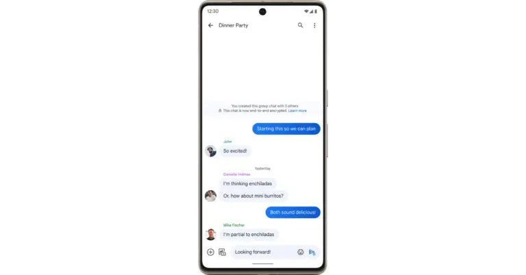 End-to-end encryption for group chats in Google Messages has been made available to open beta testers
