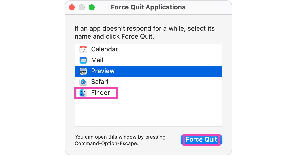 Step 2: Click on Force Quit. iphone not showing up in finder on mac