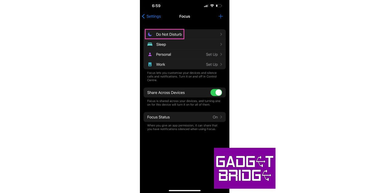 Step 2: Select ‘Do not Disturb’. top 5 ways to block texts from unknown numbers on iphone
