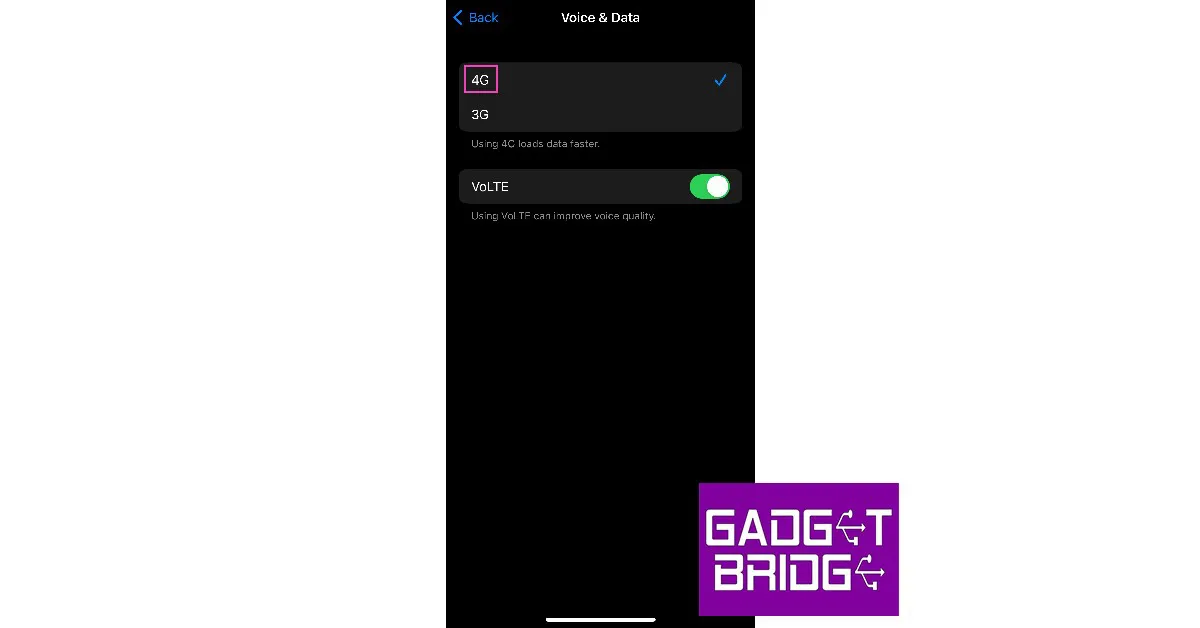 Step 4: Select 4G. what does sos only mean on iPhone and how to turn it off