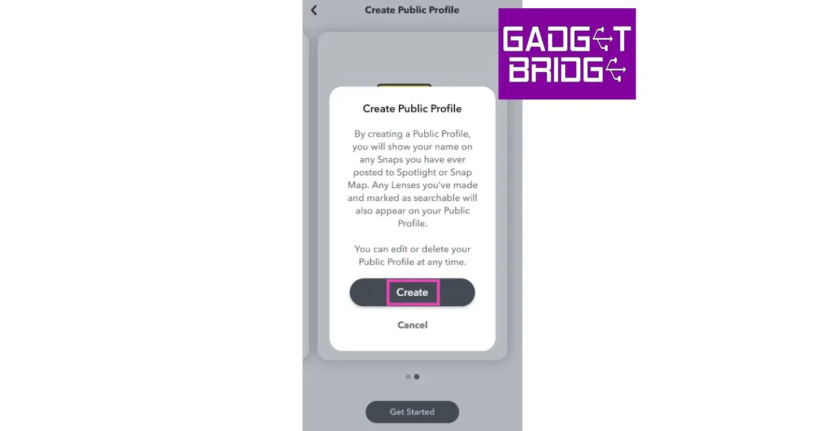 Step 4: In the following pop-up box, select ‘Create’.
