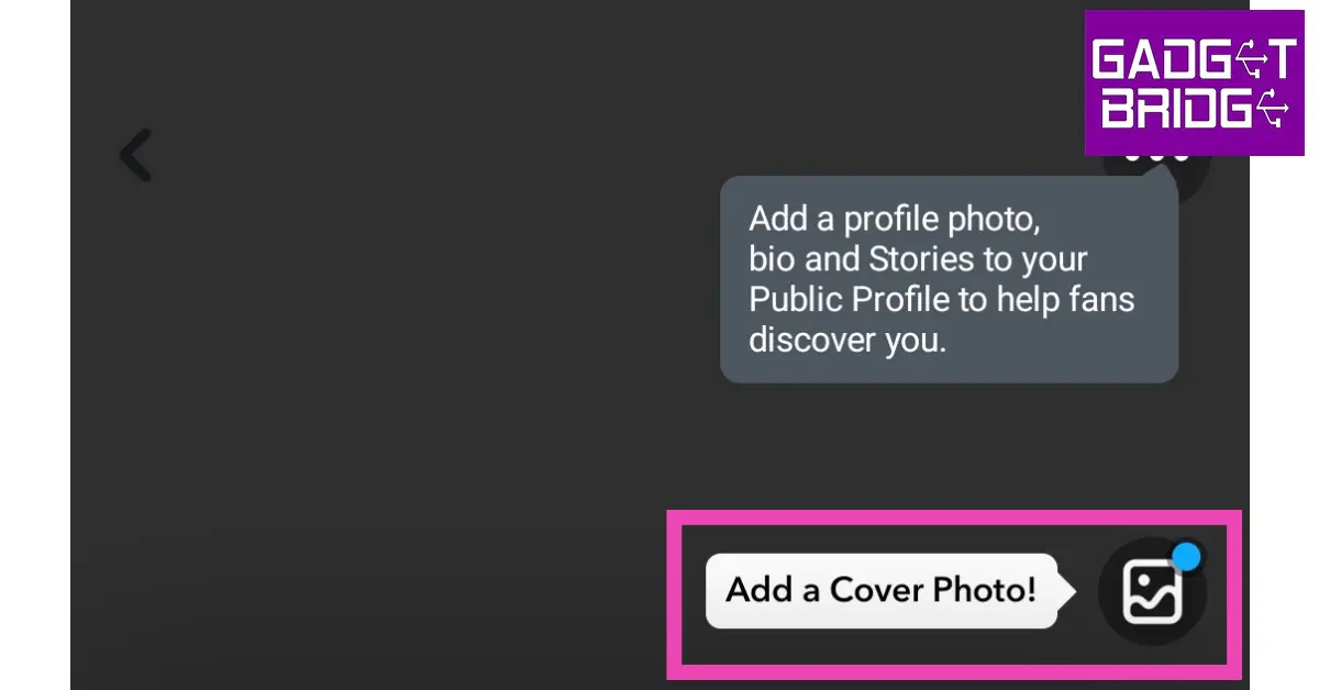 Step 3: Go back to your public profile page and tap on the picture icon at the top to add or change a cover picture.