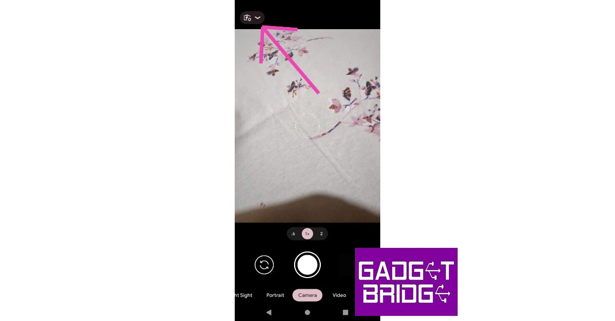 Step 2: Tap the gear icon to access the camera settings. 