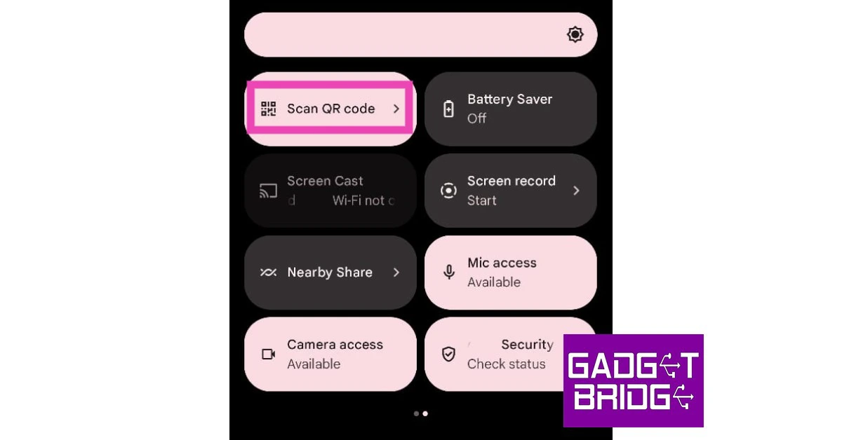 Use the QR Code tile from the drop-down menu