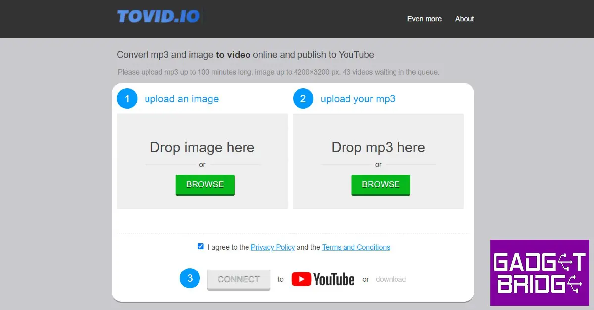 Use an online audio-to-video converter