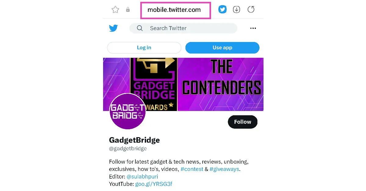 Step 2: Tap the address bar to highlight the link.