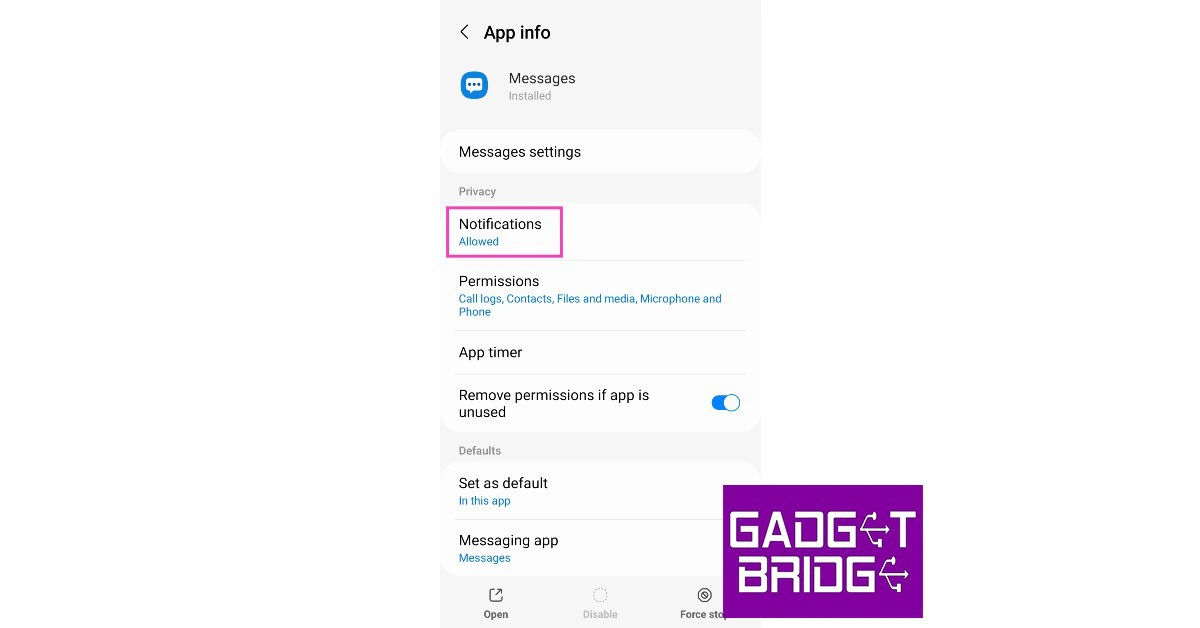 Step 4: Tap on Notifications.