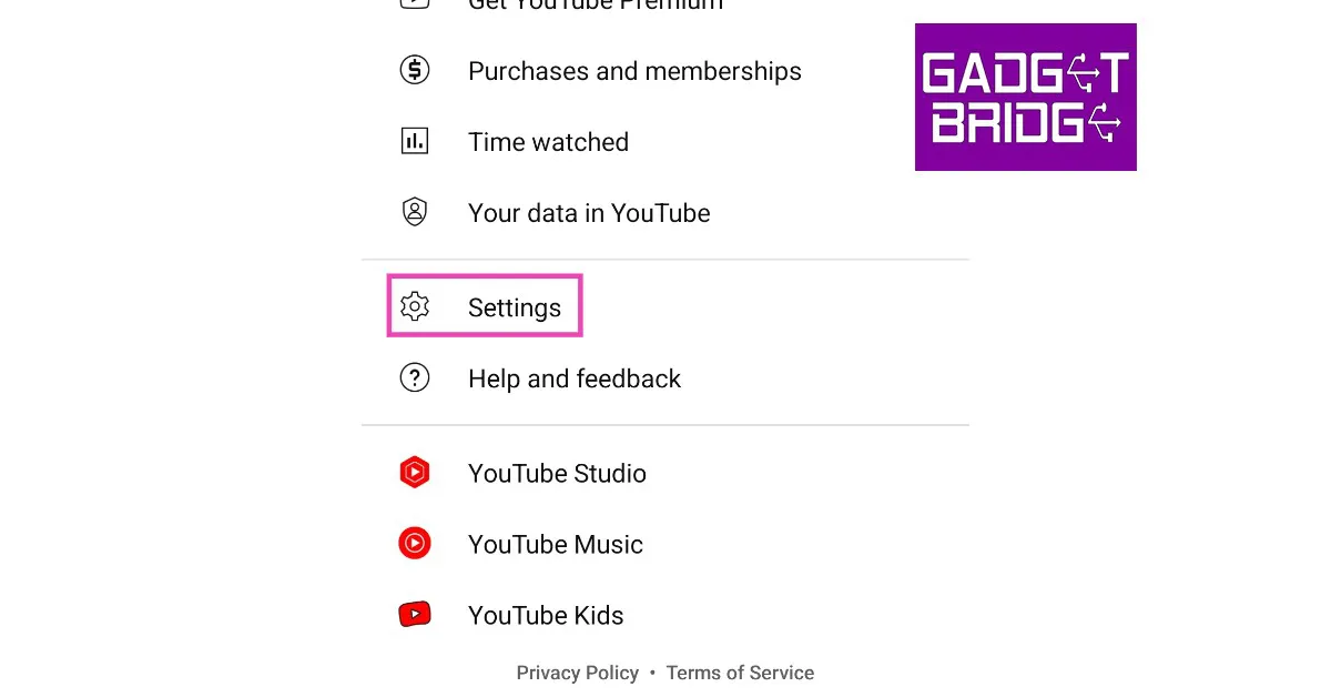 Step 2: Scroll down and select Settings.