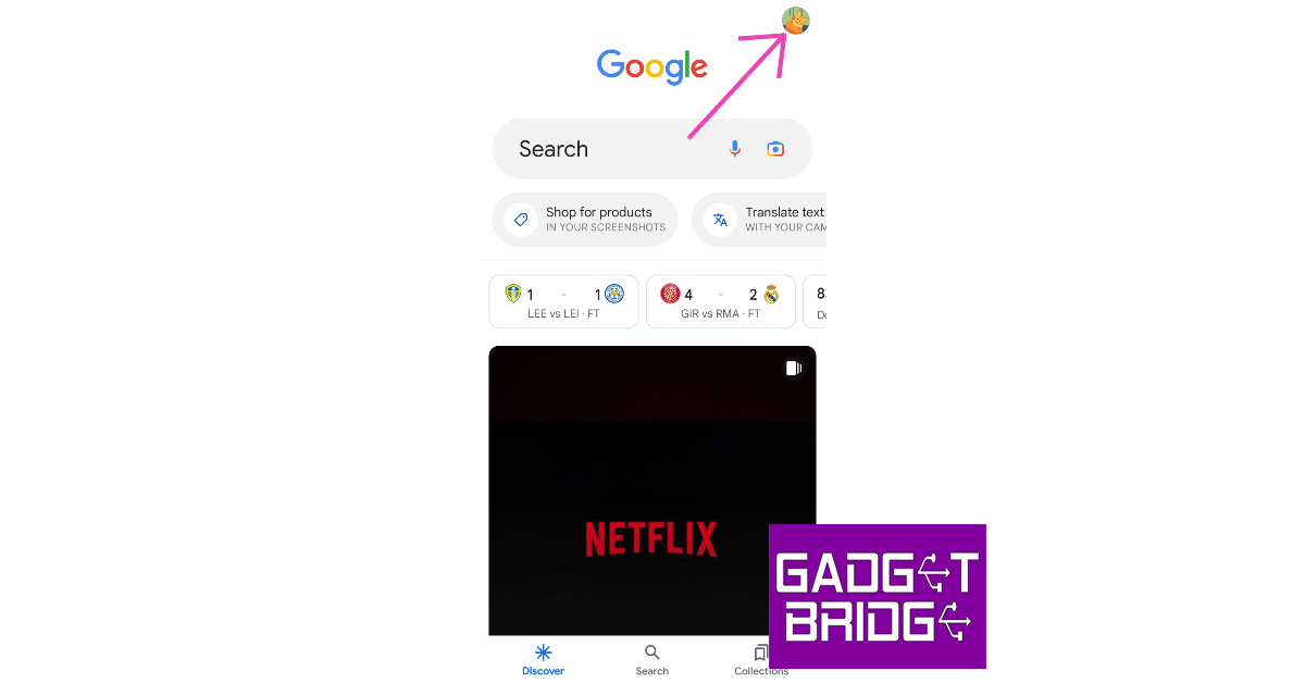 Step 1: Go to the Google app and tap on your profile icon.