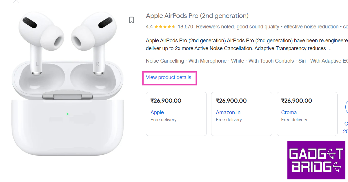 Step 3: Click on the product and select ‘View product details’.