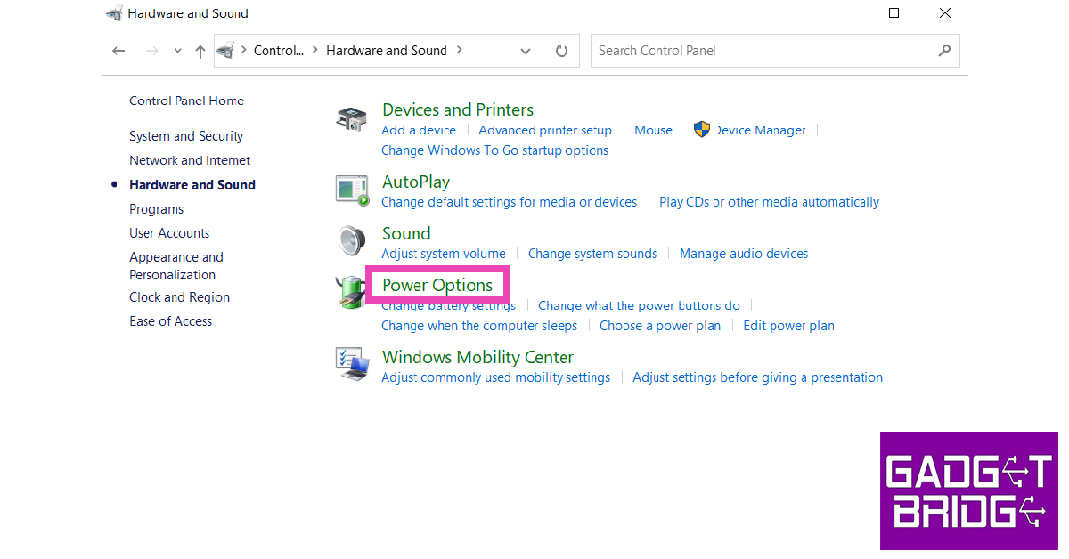 Step 2: Click on Power Options. keyboard stopped working suddenly