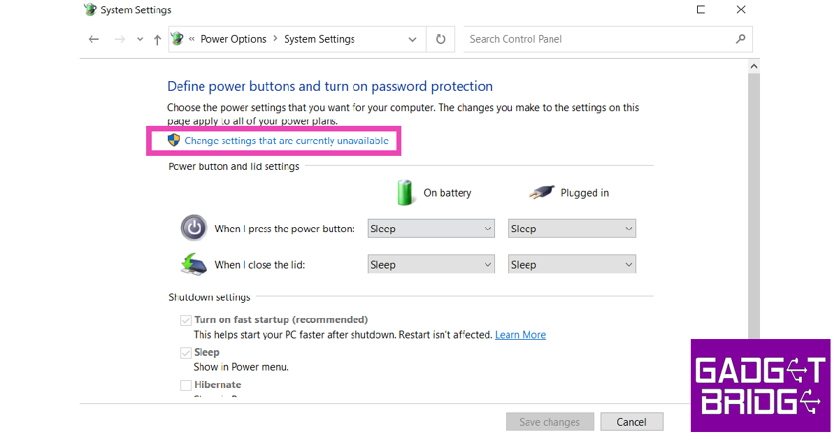 Step 4: Click on 'Change settings that are currently unavailable'. keyboard stopped working suddenly