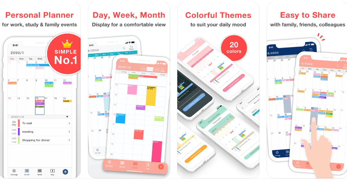 Simple Calendar: daily planner