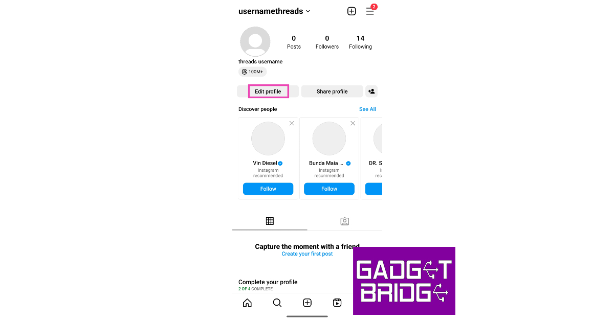 Step 3: Select Edit Profile.