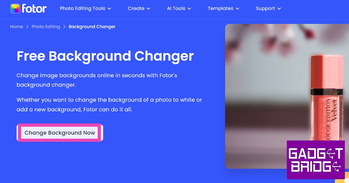 Step 3: Click on Change Background Now.