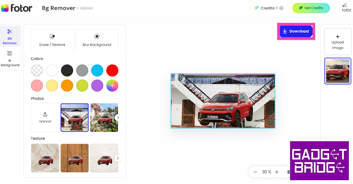 Step 10: The background will be changed to your image.