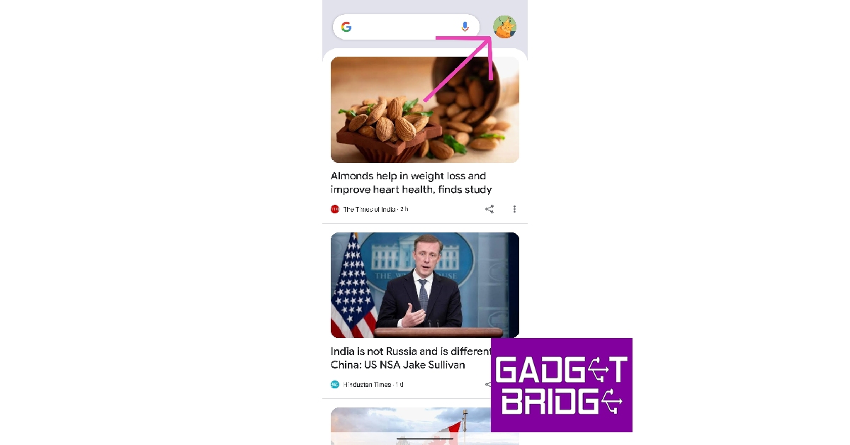 Step 2: Tap your profile picture at the top right corner of the screen.