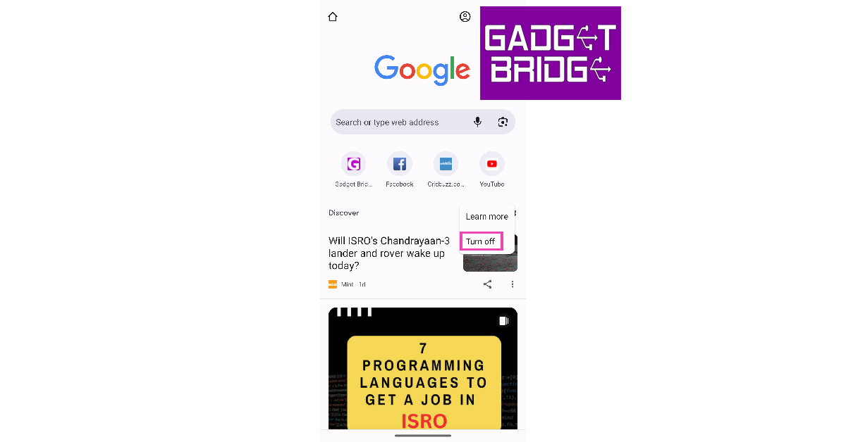 Step 3: Select Turn off. Top 4 Methods to Turn Off Google Discover on Android and iOS