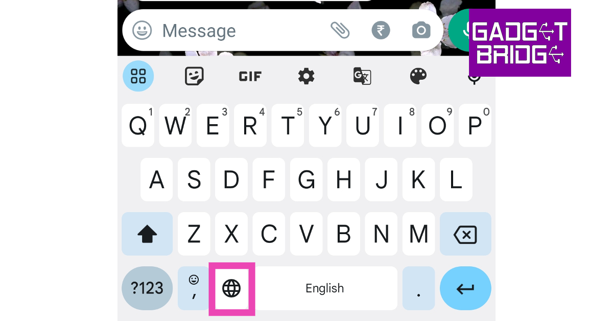 Step 10: Tap and hold the globe icon.