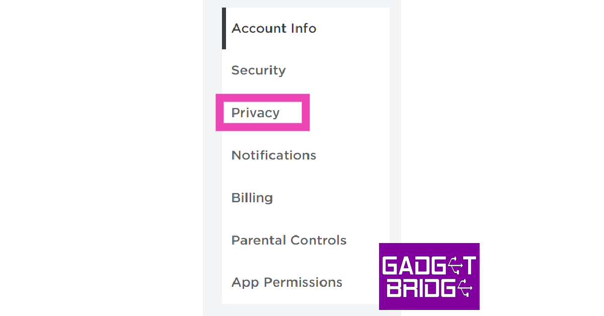 Step 4: Switch to the Privacy tab on the side menu.