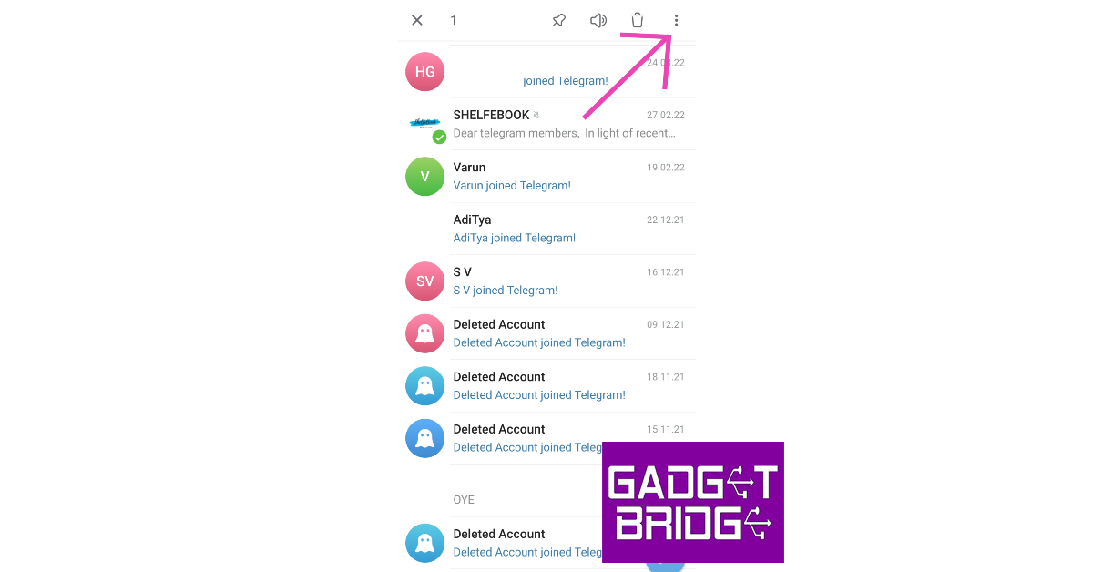 Step 3: Hit the ellipses at the top right corner of the screen. Top 3 ways to hide a chat on Telegram for Android, iOS, and Desktop