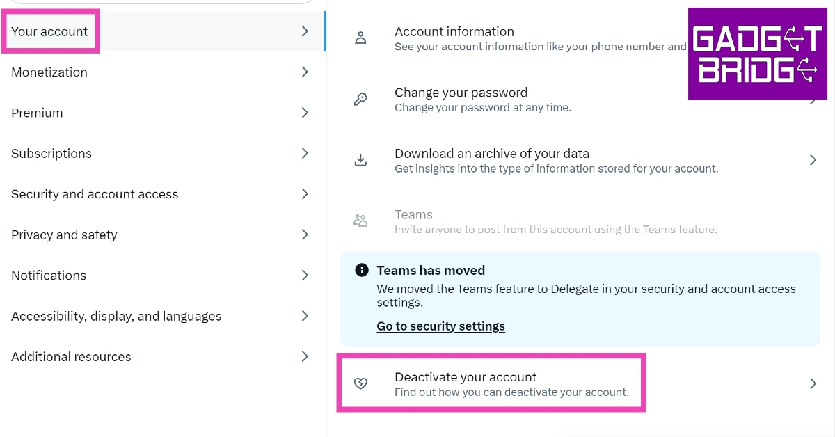 Step 4: Click on Your Account, then select Deactivate your account. How to delete your X (Twitter) account on Android, iOS, and PC?