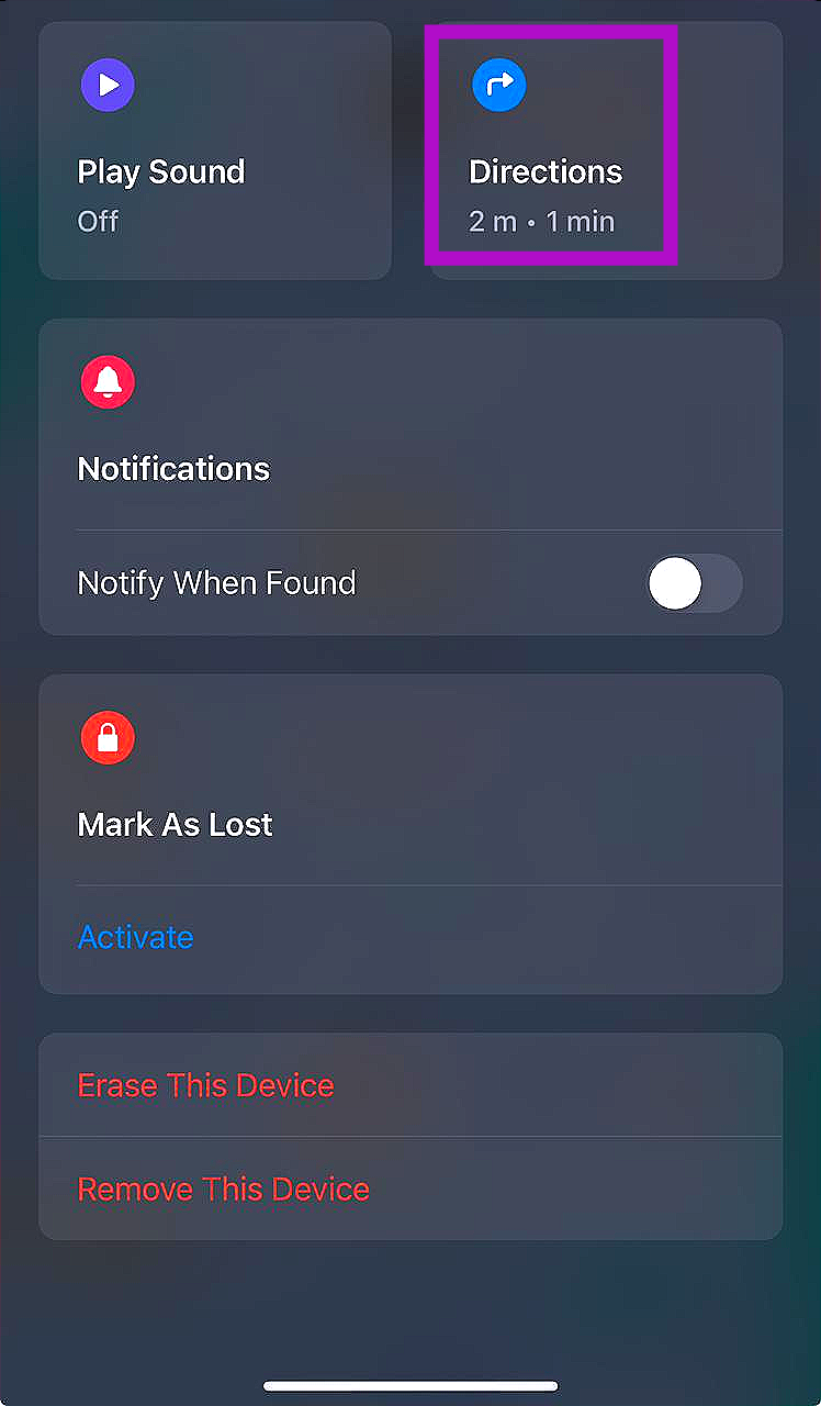 Step 3: Select your Apple Watch to find its current location on the map.