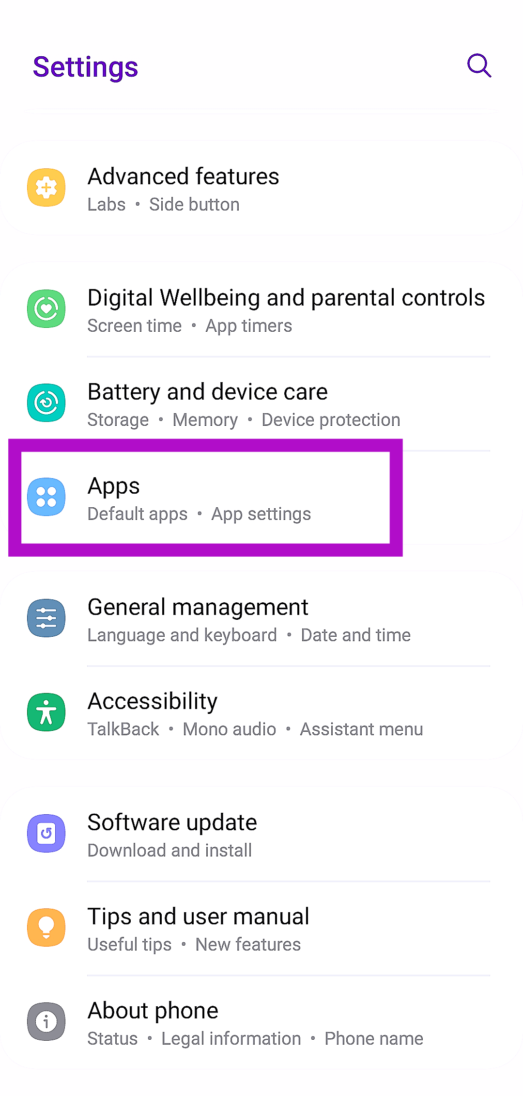 Step 1: Go to Settings and select Apps.