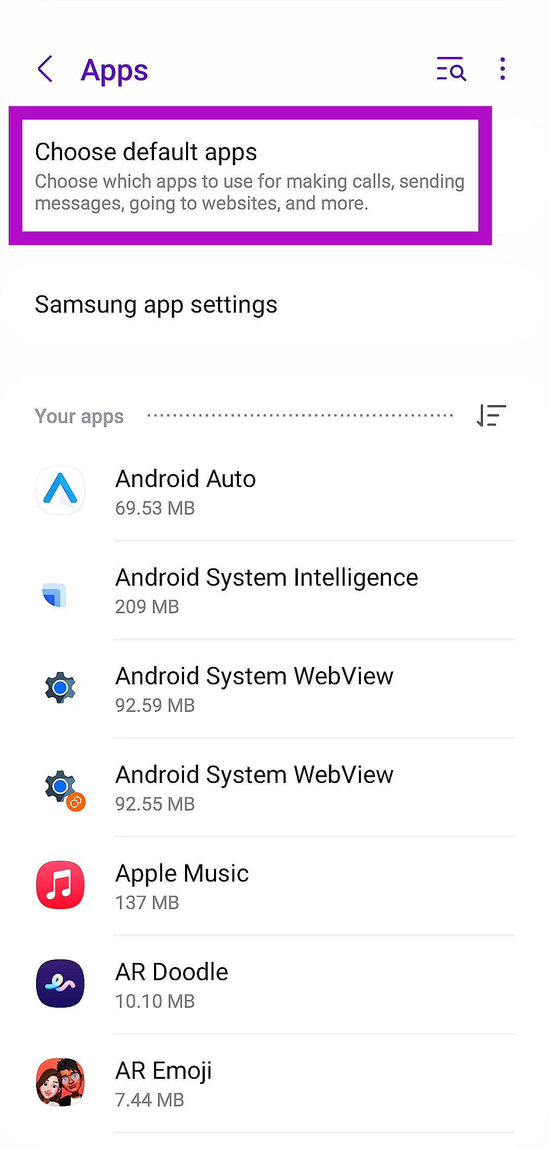 Step 2: Tap on Choose default apps.