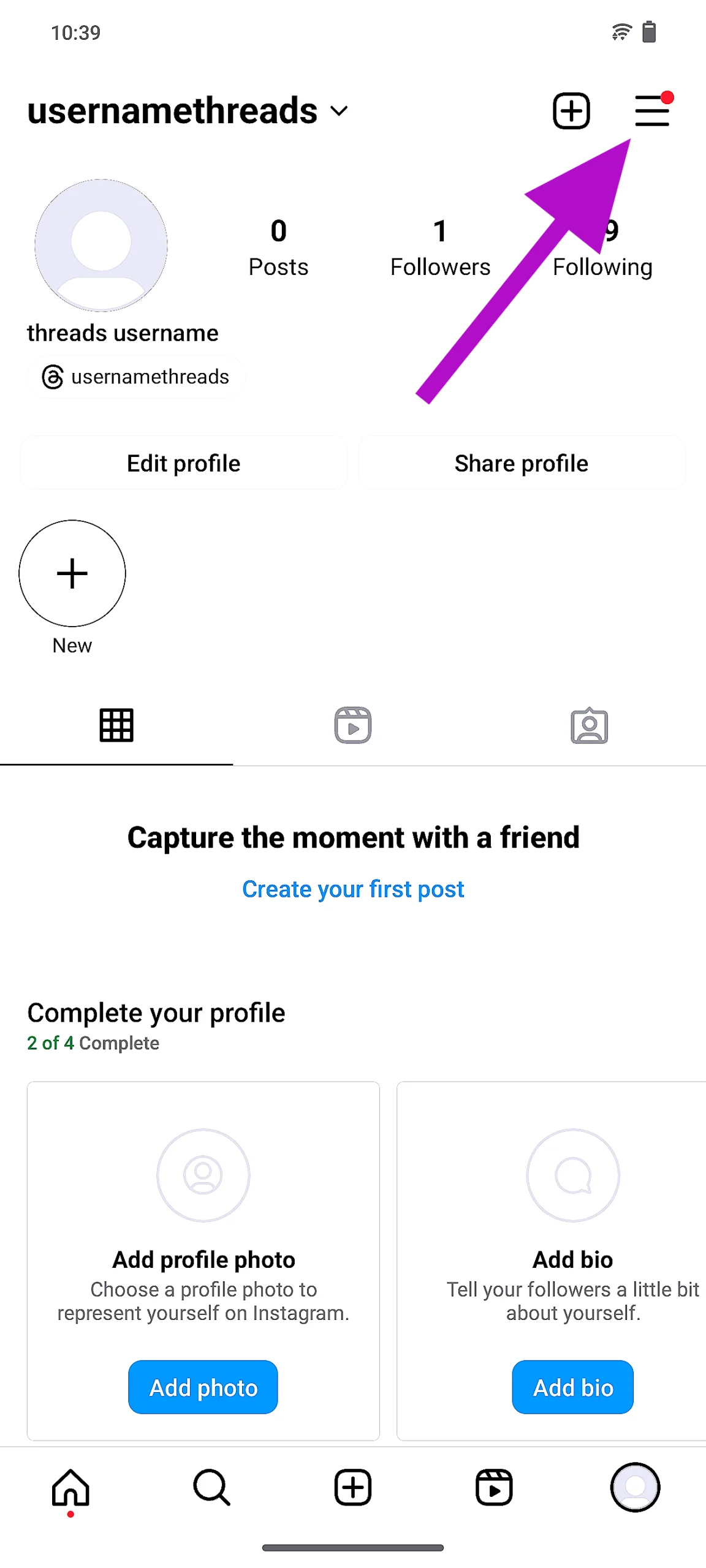 Step 2: Hit the hamburger menu at the top right corner of the screen.