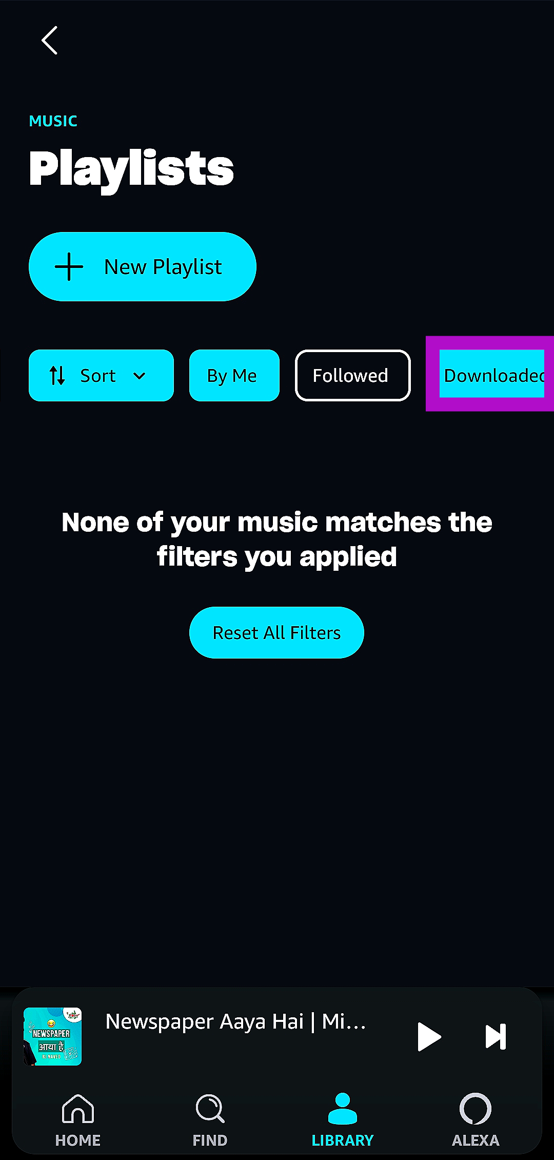 Step 5: To view the playlists that you have downloaded for offline listening, select the Downloaded filter. How to find downloaded songs and playlists on Amazon Music?